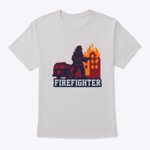 Custom Firefighter T Shirts with fire rescue graphic design